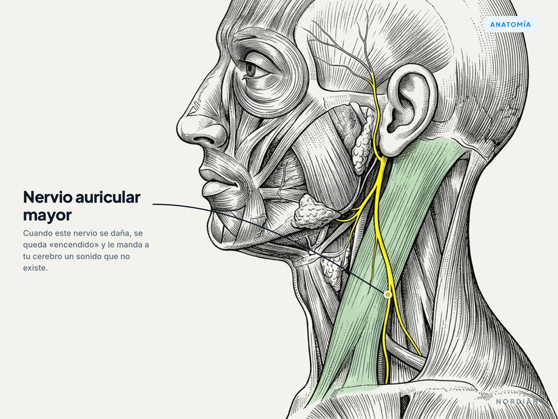 El nervio auricular mayor: la vía que conecta tu oído con tu cerebro.