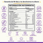 Información nutrimental y garantía de 90 días