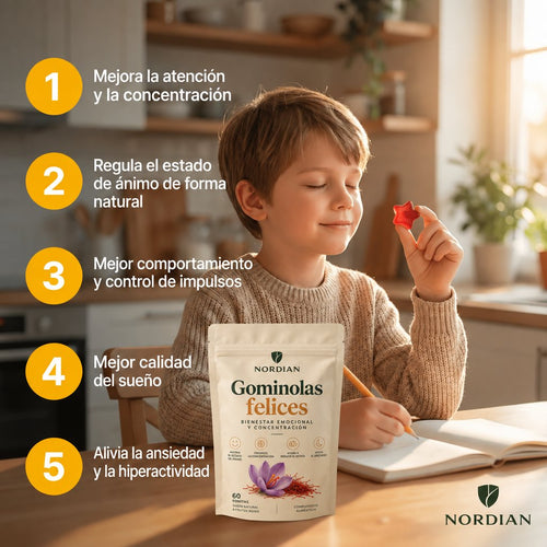 5 beneficios de las gominolas de azafrán Nordian