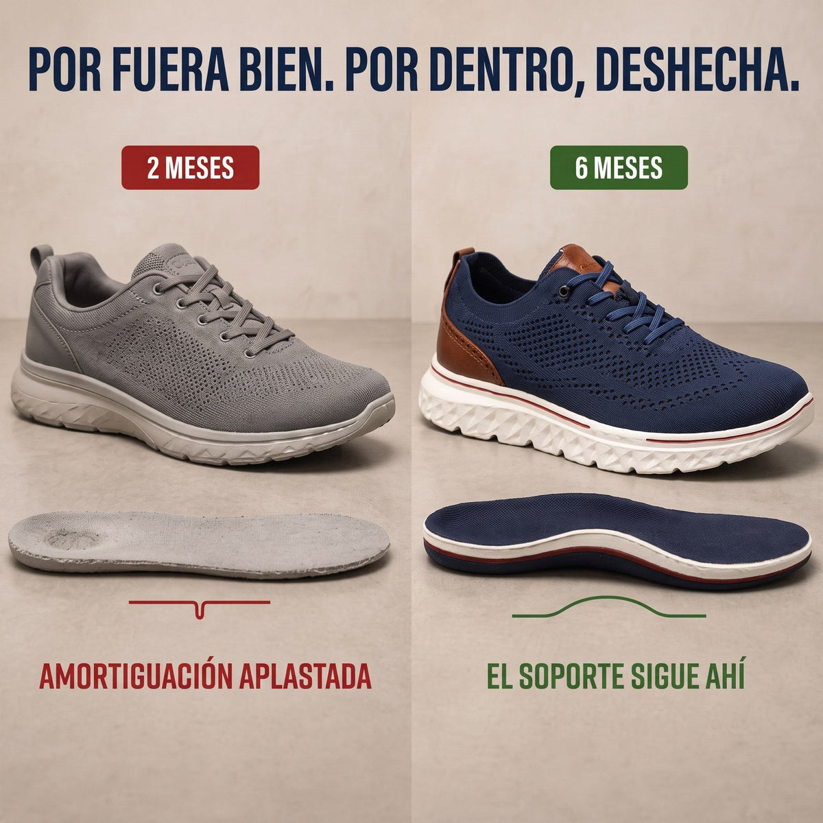 Plantilla con soporte que no se aplasta con los meses